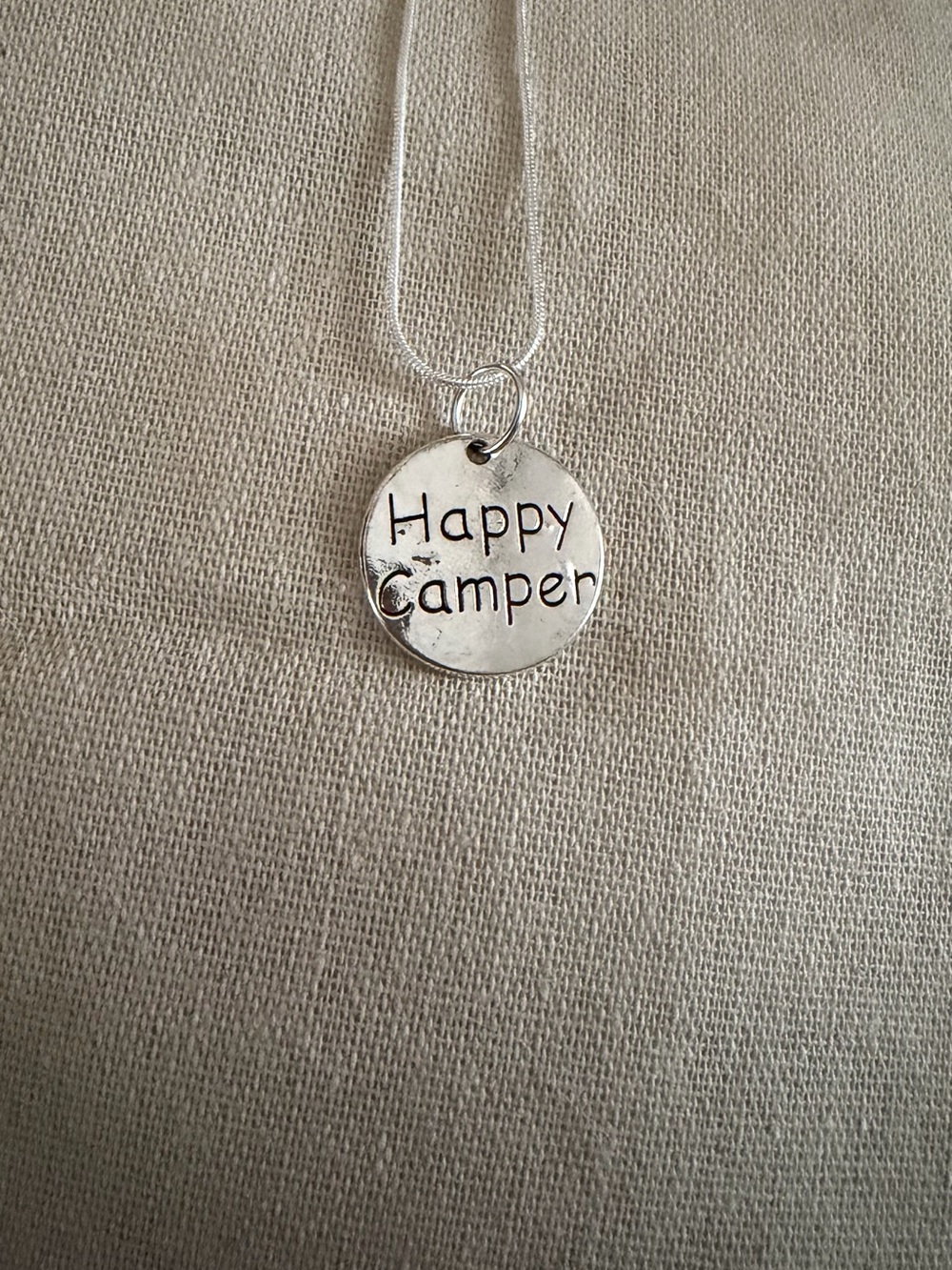 Happy Camper Silver Pendant Necklace - Women Jewelry